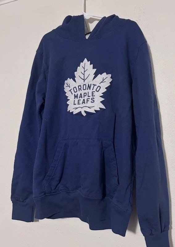 Toronto Maple Leafs Youth 10/12 Navy Blue Hooded Pullover Sweatshirt NHL Hockey
