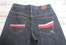 Vtg Y2K Rocawear Dark Blue Denim Baggy Jeans Embroidered Mens 36 36"x33.5" 