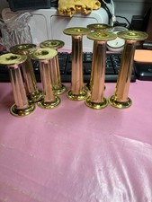8 x WEDDING CAKE PILLARS IN GOLD 3.5" and 4.5" PILLARS
