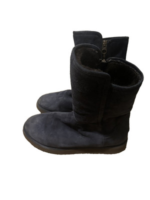 Ugg Aubree Navy Boot 8 Preowned Zip Closure