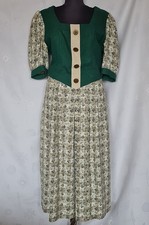 DRESS VINTAGE TRACHTEN TYROL OKTOBERFEST DIRNDL LINEN BLEND WOMENS US 12 EU 40