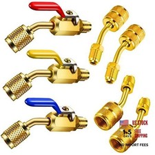 7 Pcs Air Conditioning Refrigerant Gold 3 Angle Ball Valve 4 Angle Adapter 7 Pcs Air Conditioning Refrigerant Gold 3 Angle Ball Valve 4 Angle Adapter
