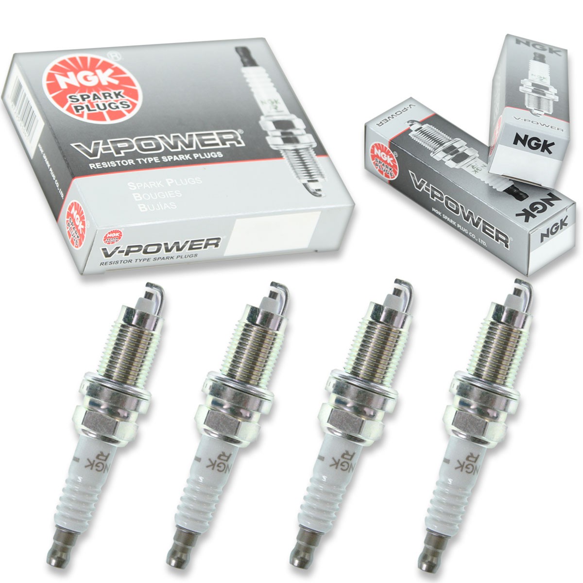 4 pc NGK 7252 FR5-1 V-Power Spark Plugs for SP428 RFN14LY RC14E5 RC12LYC vy