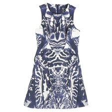 Alexander Mcqueen Printed Mini Sleeveless Dress In Cotton Women Multicol Size