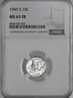 1945-S  10C  MERCURY SILVER DIME  "FULL BANDS"  NGC MS65 FB #8345183-033