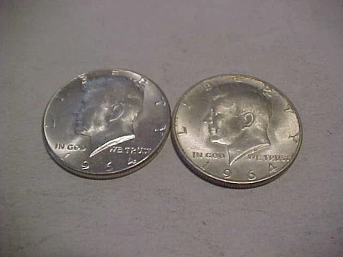 1964-P & 1964-D  Kennedy 90% Silver Half Dollar's IN AU ? #1