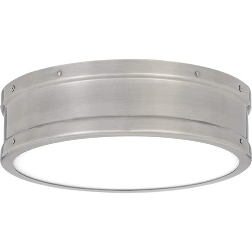 Quoizel QF5224 Ahoy 13"W LED Flush Mount Drum Ceiling Fixture - Brass - Picture 12 of 12