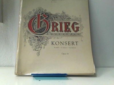 Edition Peters -Grieg Konsert A moll - A minor La mineur Opus 16 Kultur, Notenhe