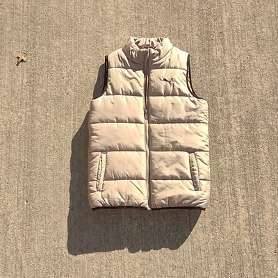 PUMA Essentials Outerwear Big Kids' Puffer Vest L (14/16) Gold Black Unisex EUC