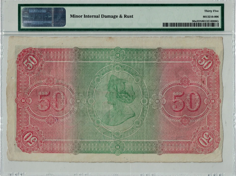 1896 SPAIN 50 reales banknote - Image 2 of 2