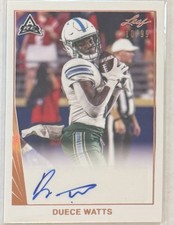 Duece Watts 2021 Leaf Memories Bronze Auto 10/99 Tulane Green Wave Football