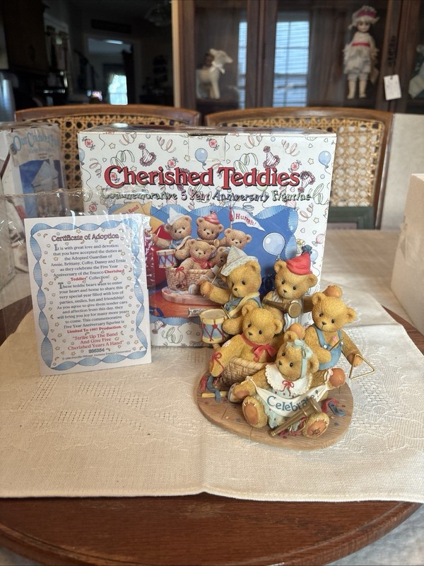 Cherished Teddies-Annie, Brittany, Colby, Danny & Ernie, 5th Year Anniv. #205354