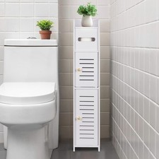 Toilet Paper Holder Stand, Over The Toilet Storage Cabinet for Bathroom, Slim