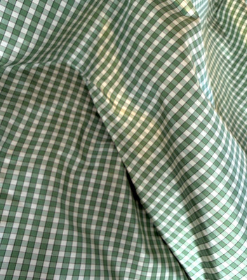 Brunschwig & Fils Hi  End Decorator Taffeta Check Silk Green Ecru Red BTY  ZZ858