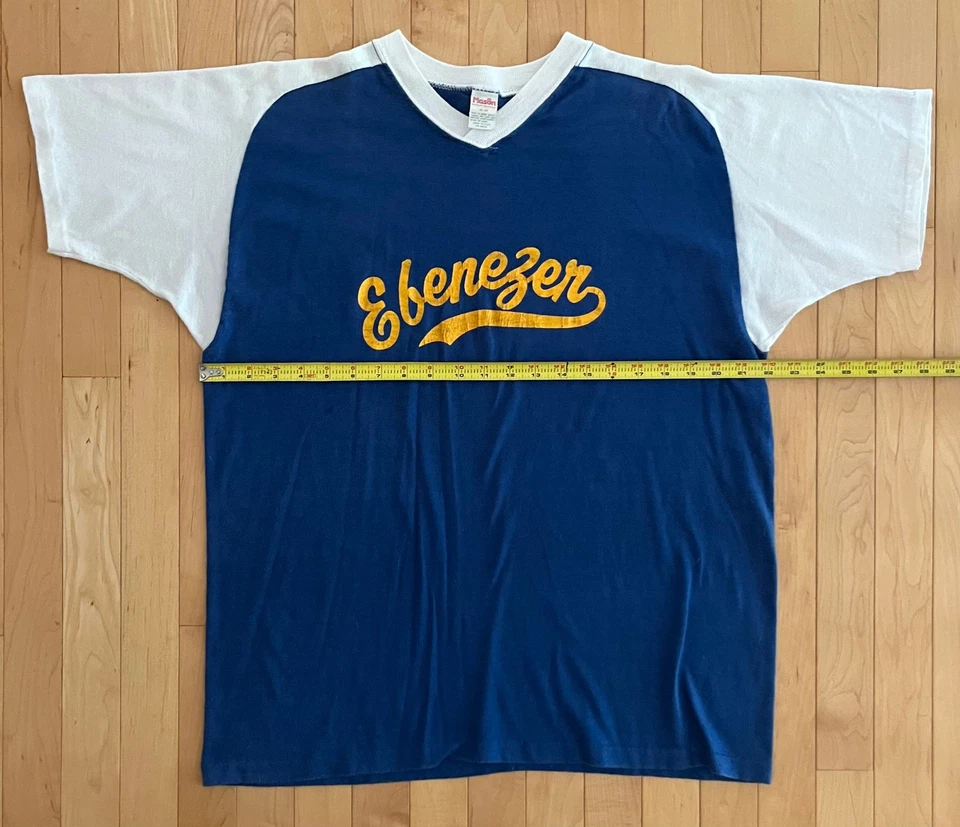 复古 Ebenezer Raglan 棒球 T 恤球衣 Scrooge Christmas Mason 出品 - L — 第 4/4 张图片