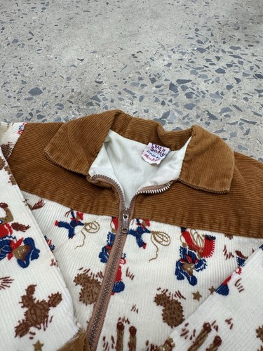 Vintage 50s 60s Cowboy Horse Corduroy Full Zip Jacket Rare Toddler Kids Western - Bild 6 von 13