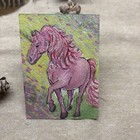 ACEO Original By AmberInWatercolor Cute Whimsical Sparkling Unicorn Glitter — photo 1