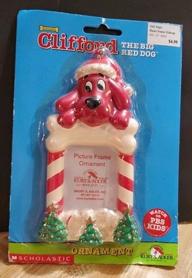 New Clifford Big Red Dog Photo Picture Frame Holiday Ornament K Adler 2001 NOS