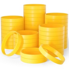 60 Pieces Rubber Bracelets Yellow Sports Band Unisex for Sports Teams Party G...