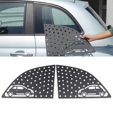 Alloy Rear Window Triangle Glass Panel Trim Cover Accessories For Fiat 500 2007