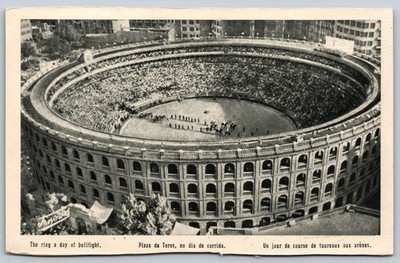Vintage Bullfight Postcard Plaza de Toros Valencia Spain JDP AA361