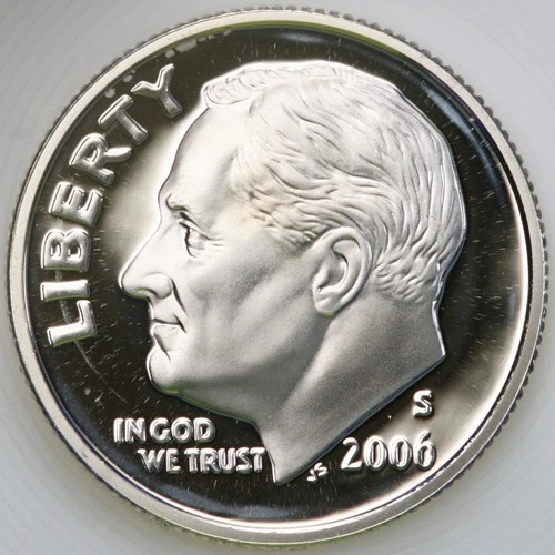 2006 S Gem Proof DCam Roosevelt Dime 90% Silver D06-85S