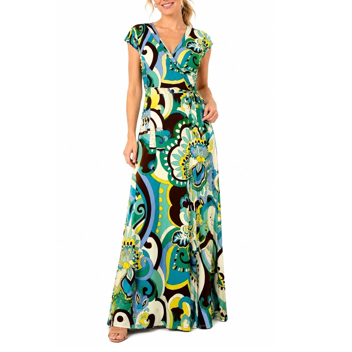 green halter neck dresses Averie Teal Green Halter Draped Mini Dress by Cotton Candy LA - Size M