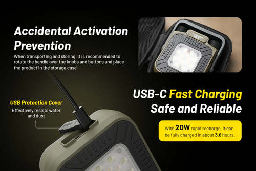 Nitecore NWL30 Lanterna Luce LED da Lavoro Ricarica USB-C 3000 Lumen Campeggio Luce - Foto 14 di 20