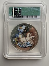 2009 Great Britain .999 Silver Britannia 1 oz. 2 Pounds Colorized ICG - PR65