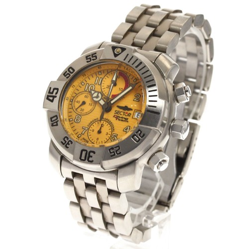 Sector Diving Team 1000 Chronograph Titan Yellow Dial Men's Watch, Used - Picture 2 of 7