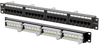10Gbps Cat6A Patch Panel 24 Port RJ45 Patch Panel UTP 19-Inch 1U Network Patc...