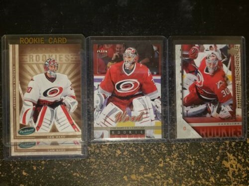 ¡Lote de radiocontrol Cam Ward Rookie 2005-06! (¡Young Guns YG, Ultra y Parkhurst x2!) - Imagen 1 de 2
