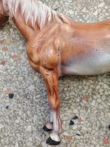 Vintage Cast Iron Horse Figure Painted 1960s Heavy Toy Decor Equine - Picture 8 of 15