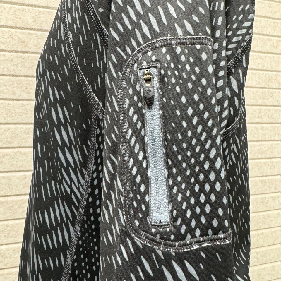 Pullover Atlético Tek Gear Cálido Geométrico Negro Gris Cuarto Cremallera Manga Larga L Foto 4 de 4