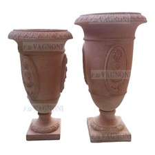 Vaso vasi a calice coppa in terracotta toscana cm 50 55 colonna capitello fiori
