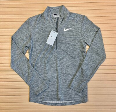 Nike Dri-Fit Pacer 1/2 Zip Laufoberteil Langarm - Herren Größe Small Grau Neu