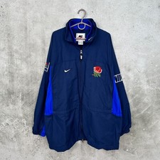ENGLAND NATIONAL TEAM 1990's RUGBY UNION TRAINING JACKET NIKE JERSEY SIZE XL