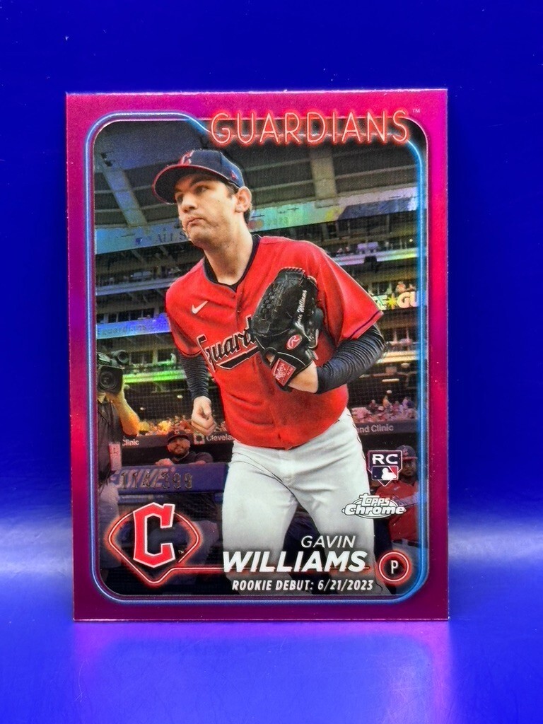 Gavin Williams 2024 Topps Chrome Update #USC77 Magenta Rookie Debut RC /399