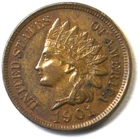 1901 1c Indian Head Penny One Cent US Philadelphia AU