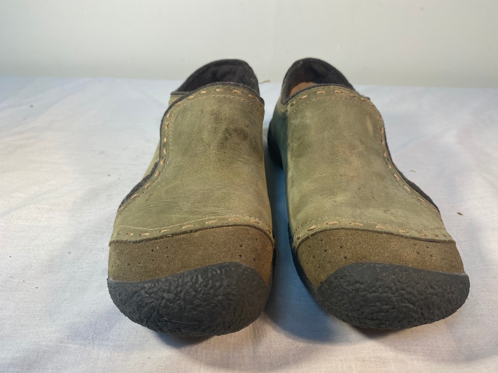 Scarpe mocassini Keen Chamonix slip on donna pelle verde comode US 8 5