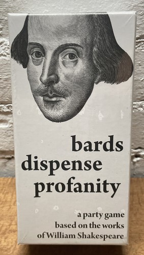 NEU Bards Dispense Profanität Party Kartenspiel basierend auf Shakespeare Werke Neu im Karton