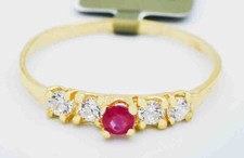 GENUINE 0.15 Cts RUBY & WHITE SAPPHIRE RING 10K  SOLID GOLD - Free Appraisal-NWT