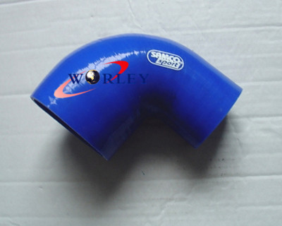 70mm 2.75'' to 76mm 3'' Silicone BlUE Hose 90 degree Reducer Bend Elbow