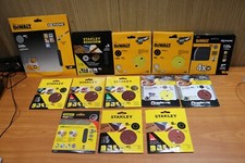 Image of Stanley round hook loop sander sheets 115mm 125mm 150mm 225mm grit assorted