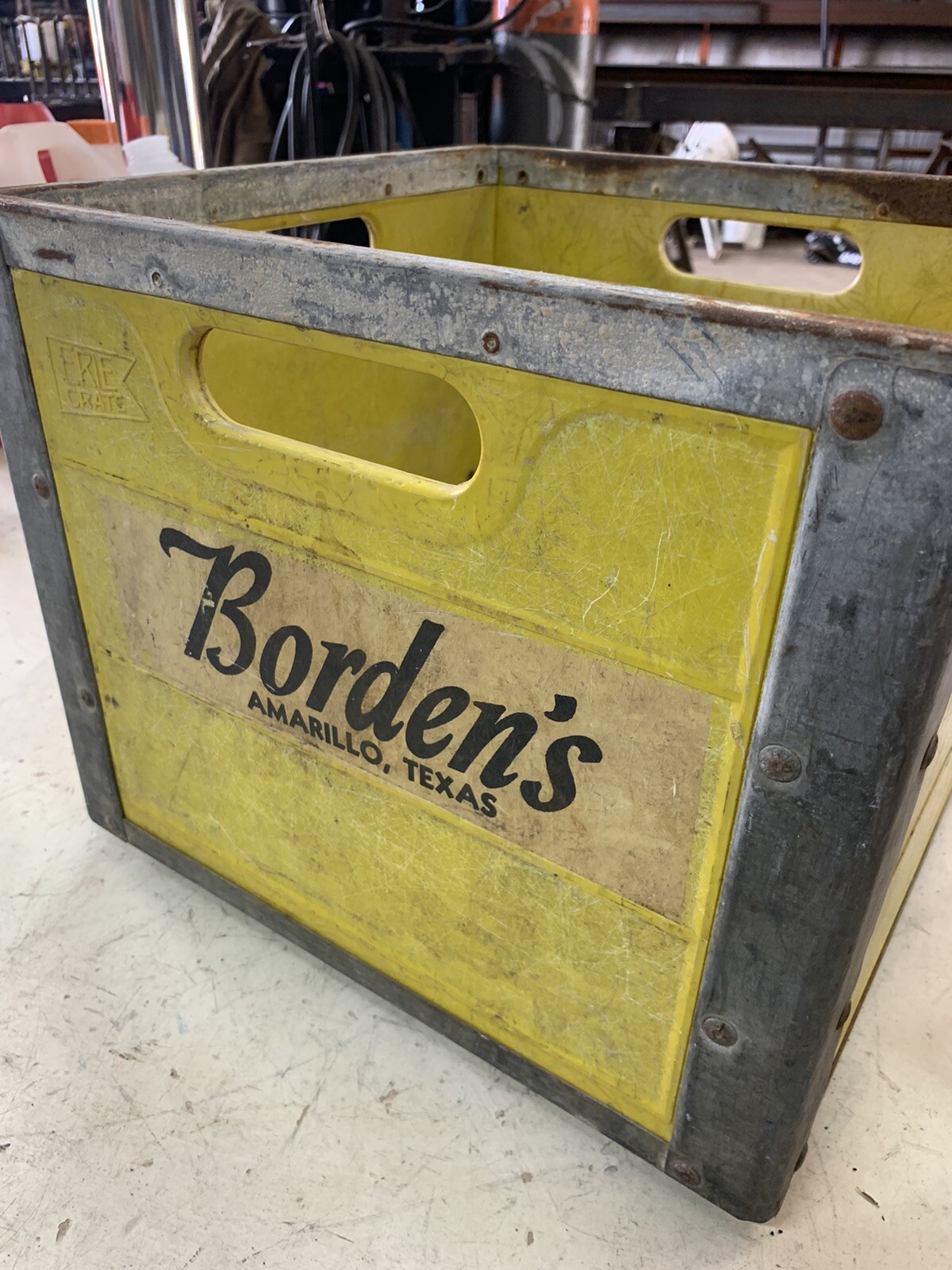 Bordens Milk Crate Metal Fiberglass Amarillo Texas. eBay