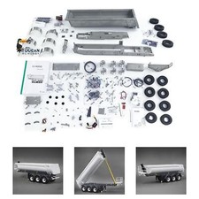Lesu 3axle 1/14 Hydraulic Dump Trailer Kit For Rc Tractor Truck Diy Leg Parts