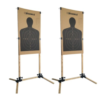HIGHWILD Adjustable Target Stand for Paper Silhouette Shooting Targets USPSA IDPA -2 Pack