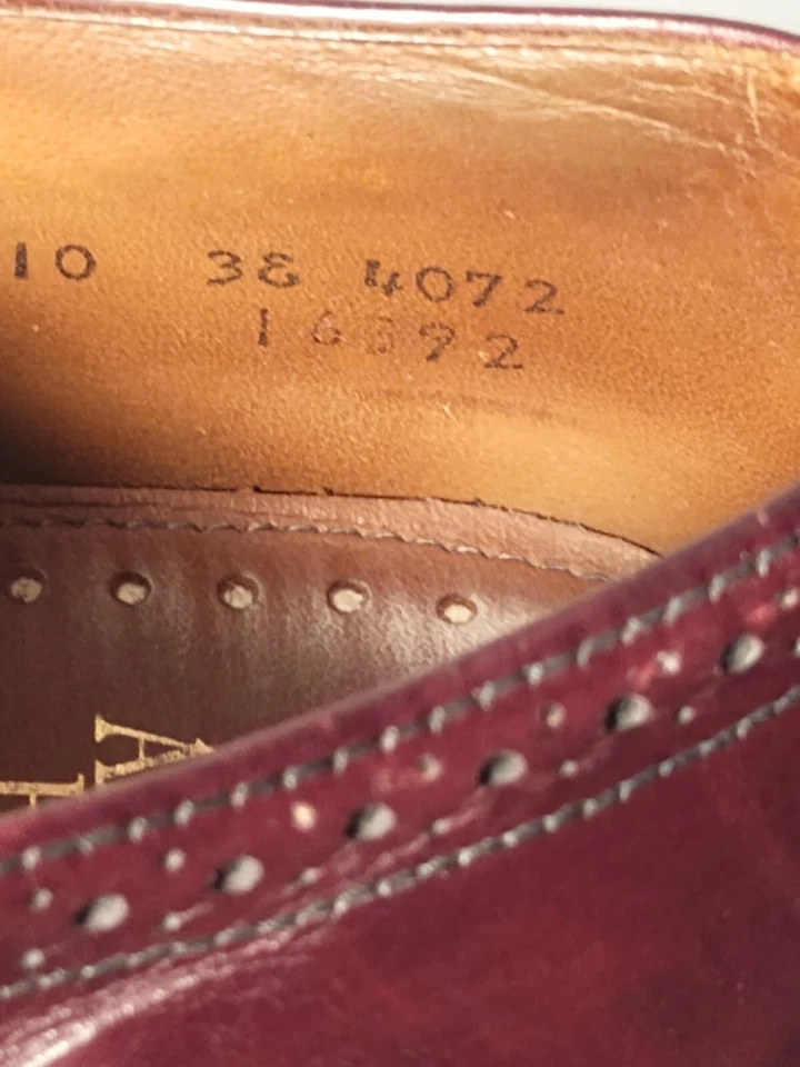 Zapato Allen Edmonds Van Ness Coñac Oxford Cuero Puntera. Talla EE. UU. 10. Hecho en USA Foto 3 de 4