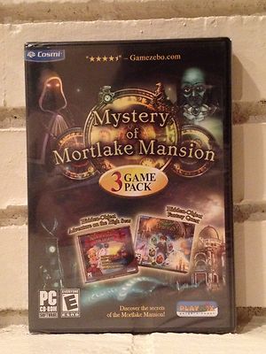 mystery of mortlake mansion + 2 bonus - 3 mystery adventure computer games - new