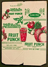 Collectible Halls Brothers 16 FL. OZ Fruit Punch Carton-Montgomery, ALA. "NOS"